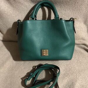 EUC Dooney & Bourke Pebble Grain Mini Barlow Satchel, Color Forest Green
